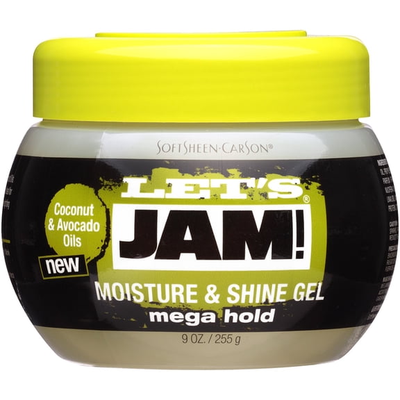 Let's Jam! Moisture and Shine Moisturizing, Hair Gel, Mega Hold,Unisex, 9 fl oz