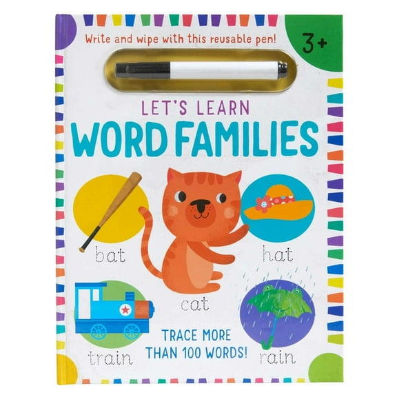 Let's Learn: Word Families (Write and Wipe): (Early Reading Skills, Letter Writing Workbook, Pen Control)