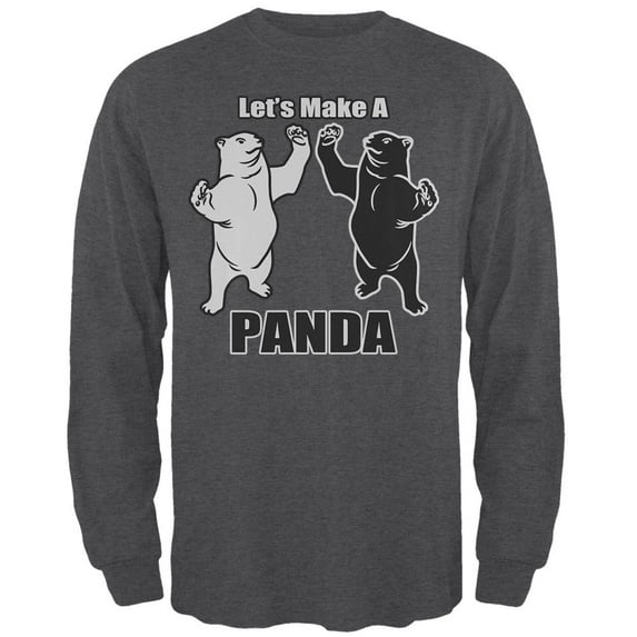 Let's Make A Panda Funny Mens Long Sleeve T Shirt Deep Heather X-LG