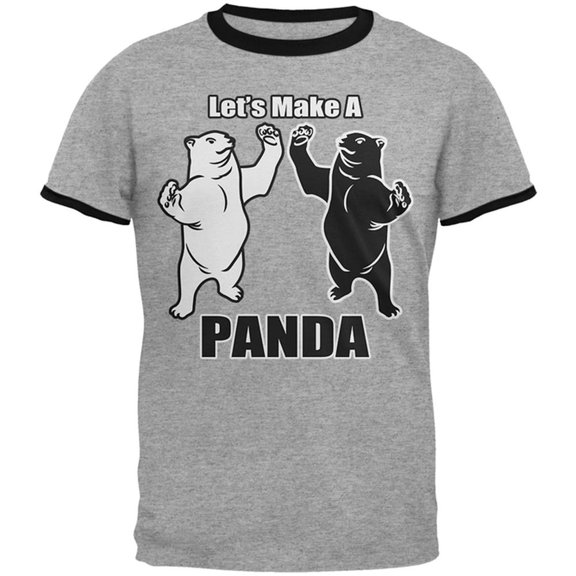 Let's Make a Panda Funny Mens Ringer T Shirt