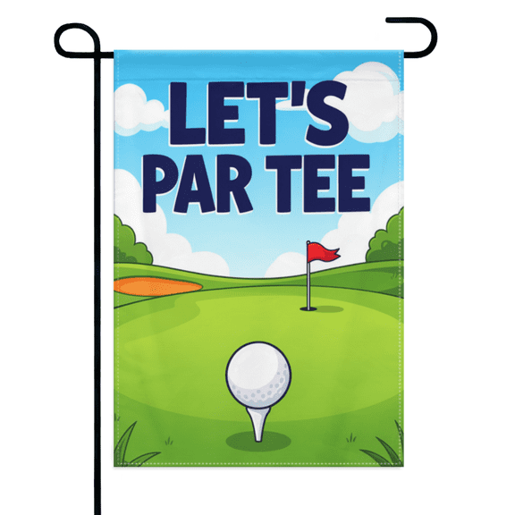 Let's Par Tee Golf Welcome Garden Flag 12×18in Double Sided Golf Sports Fade Resistant Decor For Outdoor Lawn Yard Patio Home Decoration