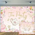 thumbnail image 1 of Let's Partea Tea Party Decoration Backdrop Teapot Teacups High Tea Themed Backdrop Bridal Shower Birthday Tea Party Engagement Bachelorette Baby Shower Party Supplies Photo Studio Prop Decor 7X5FT, 1 of 5
