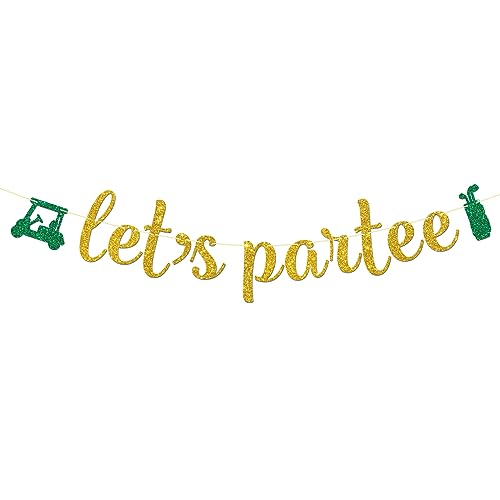 Let's Partee Banner Golf Theme Birthday Party Decor & Happy