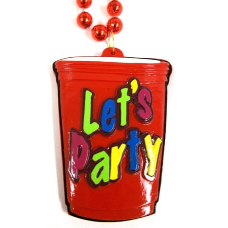 Let's Party Cup Mardi Gras New Orleans Necklace Beads Bead