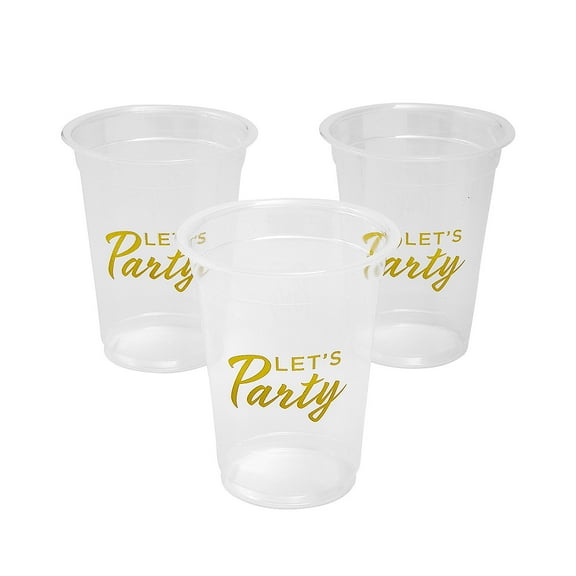 Lets Party Disposable Plastic Cups Bulk 50 Ct