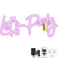 thumbnail image 1 of Let's Party Neon Sign 23X10 Wall Decor Adjustable Brightness Pink Neon Light with Remote Control Power Adapter for Party Wedding Home Decoration, 1 of 6