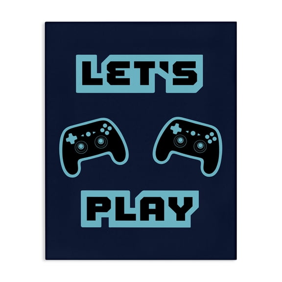 Stupell Industries Let's Play Blue Retro Gamer Canvas Wall Art, design by Marcus Prime