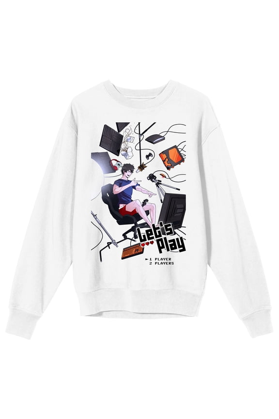 Let's Play! Marshall Gaming Women's White Crew Neck Sweatshirt - Large