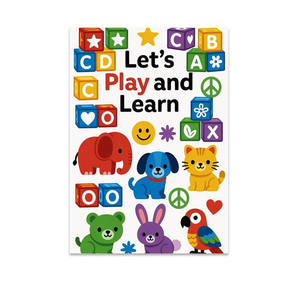 Let-s Play and Learn Educational Wall Art - Toddler Decor - 13x19 Poster Print