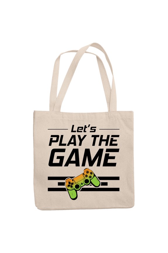 Let's Play the Game, Gaming Enthusiast or Video Gamer, 12oz Canvas Tote Bag