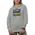 thumbnail image 1 of Let's Play the Game, Gaming Enthusiast or Video Gamer, Heather Grey Hooded Sweatshirt or Hoodie, 2XL, 1 of 5