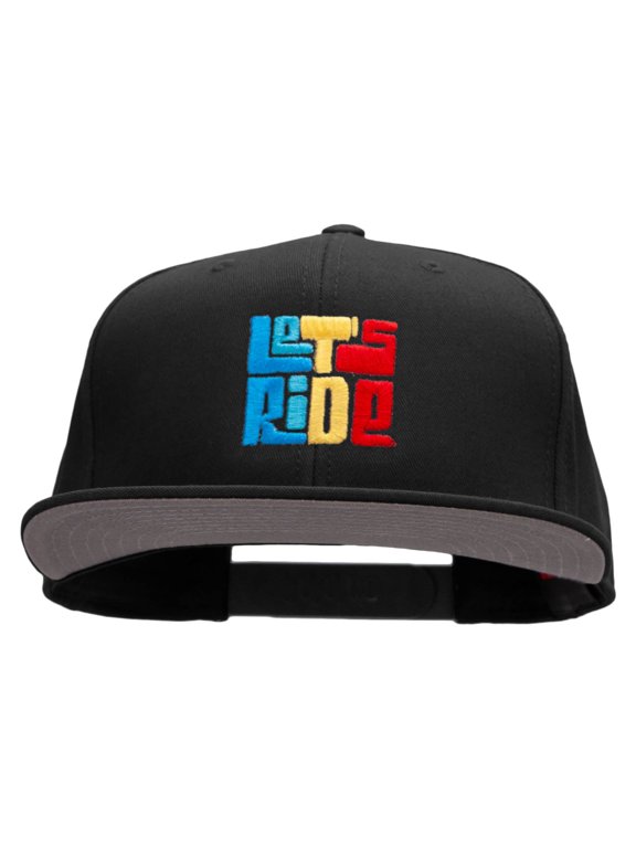 Let's Ride Boxed Embroidered Prostyle Snapback - Black OSFM