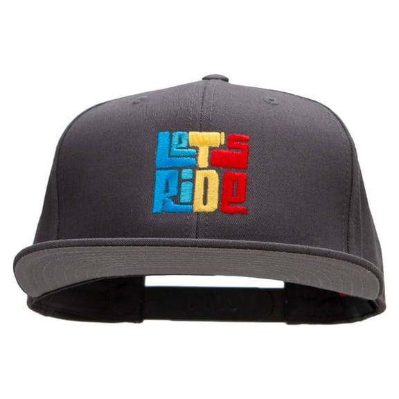 Let's Ride Boxed Embroidered Prostyle Snapback - Charcoal OSFM