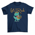 thumbnail image 1 of Let's Rock Dinosaur Musician Guitarist T-Rex Dino T-Shirt Men Women, 1 of 2