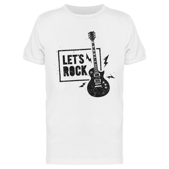 Let's Rock Guitar Design T-Shirt Men -Image by Shutterstock, Male Large