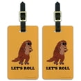 thumbnail image 1 of Let's Roll Armadillo Roller Skates Funny Humor Luggage ID Tags Suitcase Carry-On Cards - Set of 2, 1 of 4