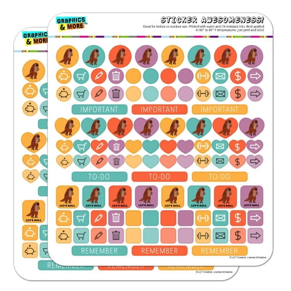 Let's Roll Armadillo Roller Skates Funny Humor Planner Calendar Scrapbooking Crafting Sticker Set