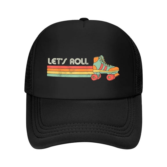 Let's Roll Roller Skating Skater Skate Retro Vintage 70s 80s Baseball Cap