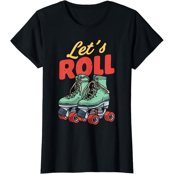Let's Roll Roller Skating Skater Skate Retro Vintage 70s 80s T-Shirt