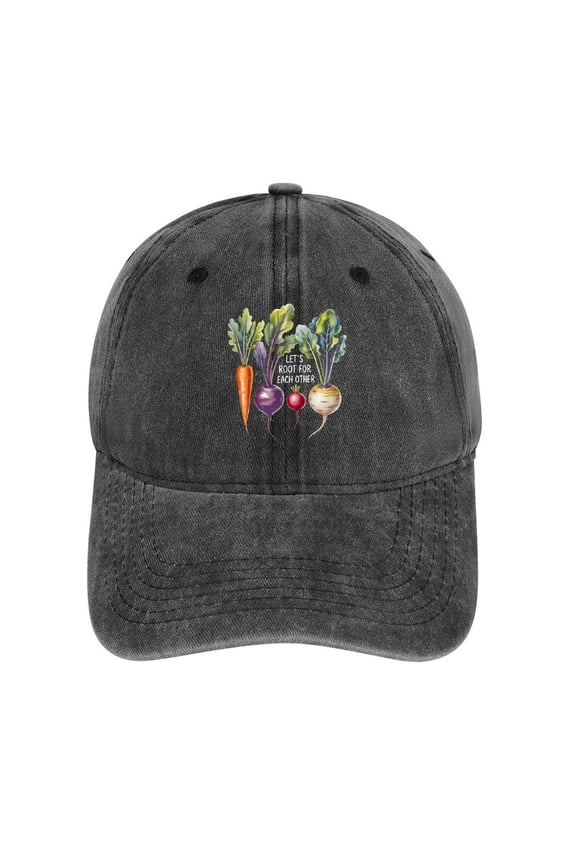 Let’s Root for Each Other Charcoal Baseball Cap for Men Women, Adjustable Snapback Hats Cotton Hat