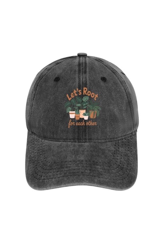 Let’s Root for Each Other Charcoal Baseball Cap for Men Women, Adjustable Snapback Hats Cotton Hat