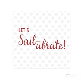 Let's Sail-abrate Sail Away Nautical Birthday Square Gift Labels, 40-Pack