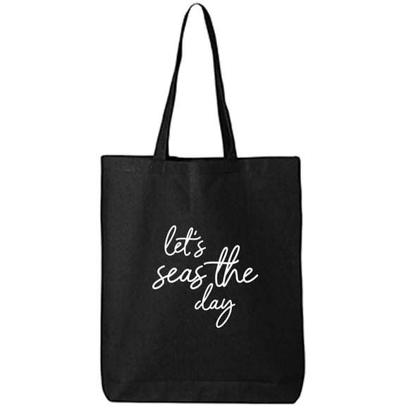 Let's Seas The Day Cotton Canvas Tote Bag