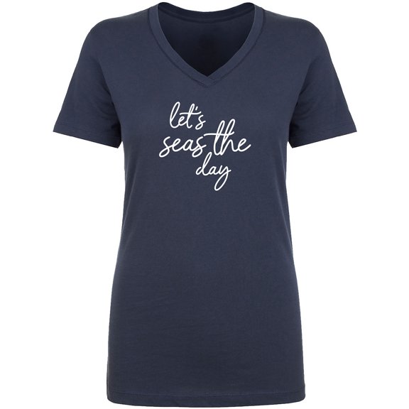 Let's Seas The Day Womens V-Neck T-Shirt