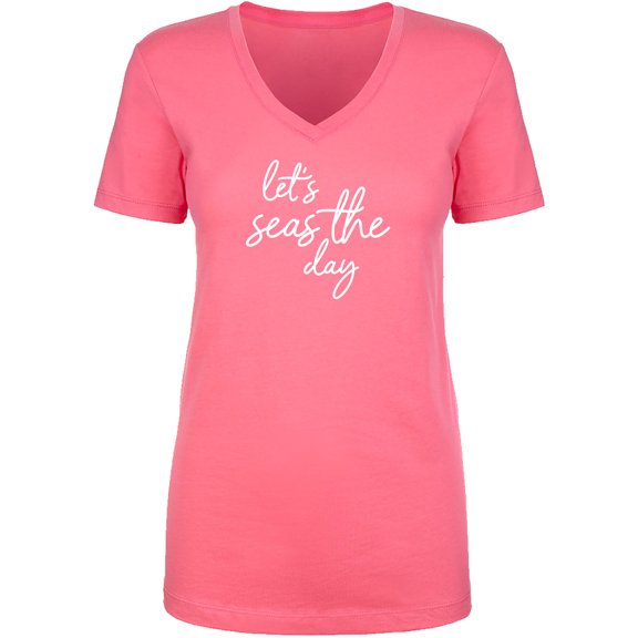 Let's Seas The Day Womens V-Neck T-Shirt