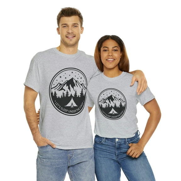 Let's Sleep Under Stars by Camping Unisex Heavy Cotton Tee