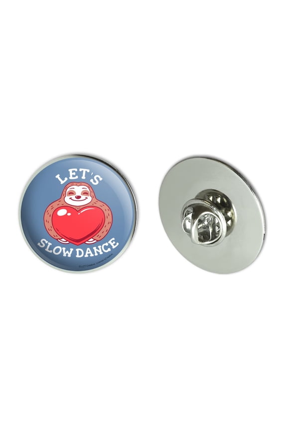 Let's Slow Dance Sloth Heart Love Funny Humor Metal 1.1" Tie Tack Hat Lapel Pin Pinback