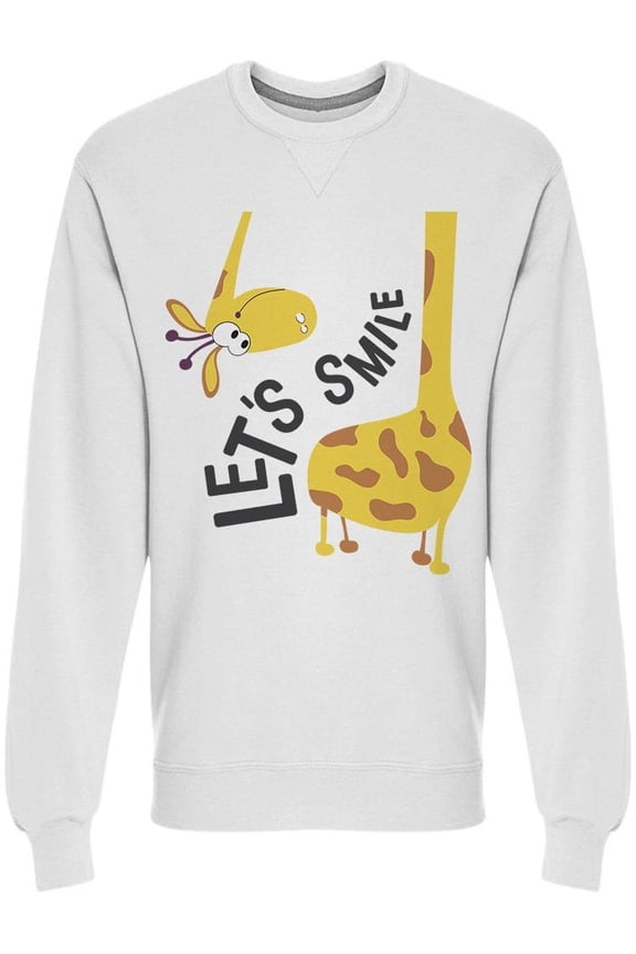Let's Smile Giraffe Funny Sweatshirt Men -Image by Shutterstock, Male Large