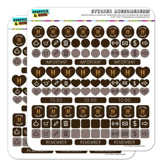 Let's Stick Together Walking Bugs Love Funny Humor Planner Calendar Scrapbooking Crafting Sticker Set