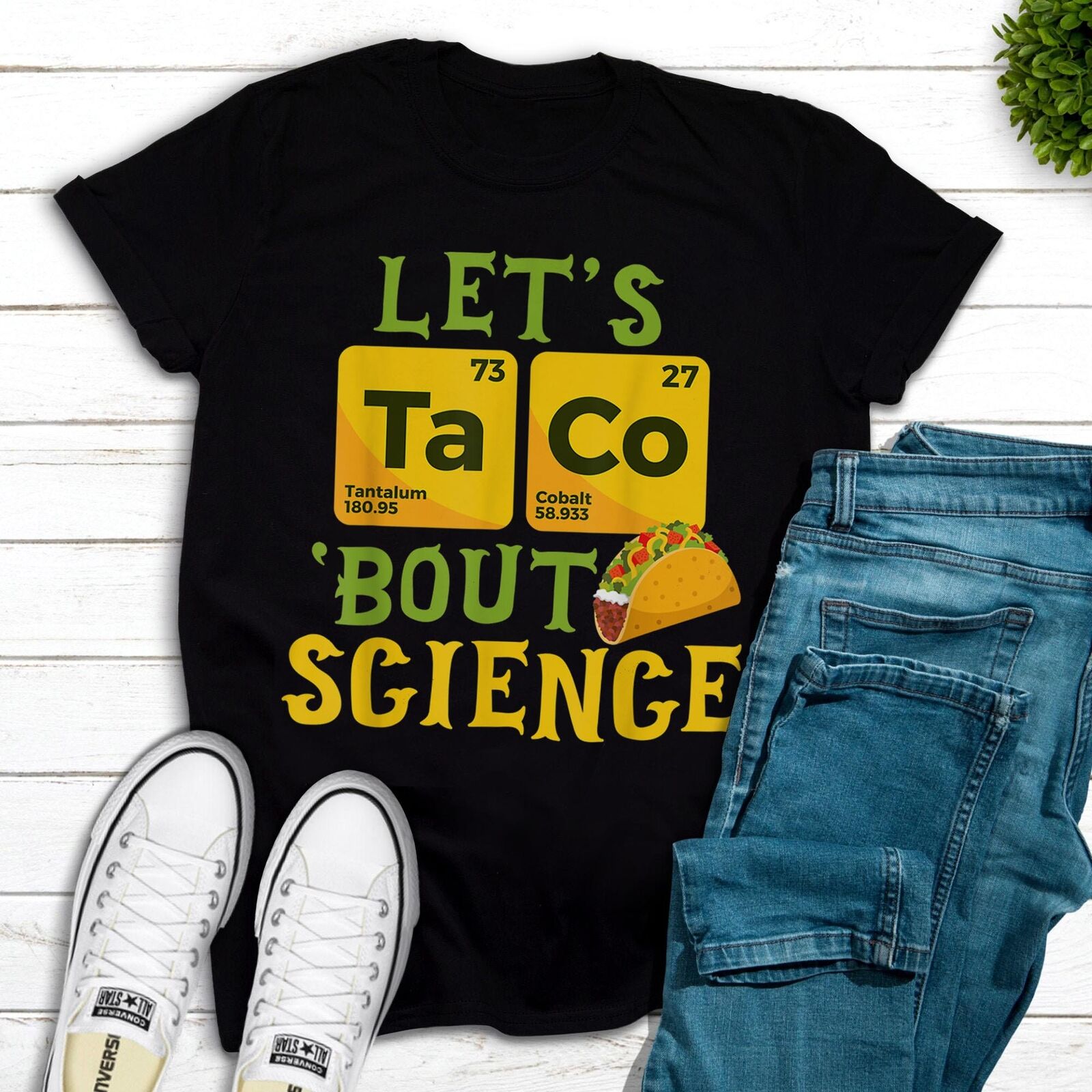 Let's Taco Bout Science Funny Pun Science TShirt art