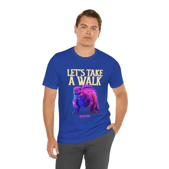 Let's Take A Walk Pink Godzilla Ai Graphics Unisex Jersey Short Sleeve Tee