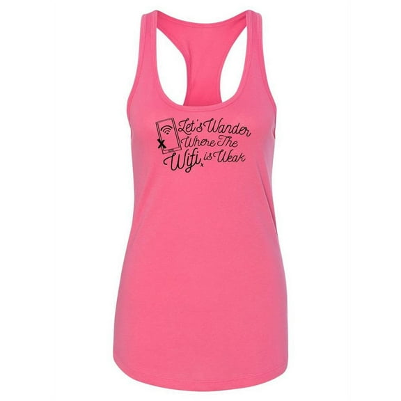 Let's Wander Without Wifi Racerback Tank Women -Image by Shutterstock, Female Large