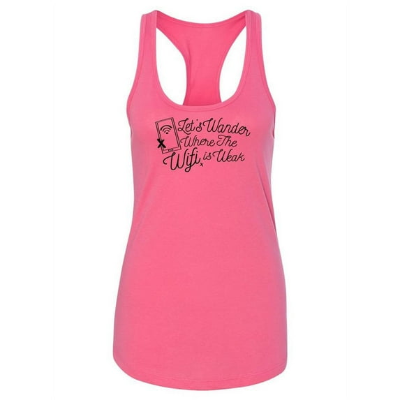 Let's Wander Without Wifi Racerback Tank Women -Image by Shutterstock, Female Medium