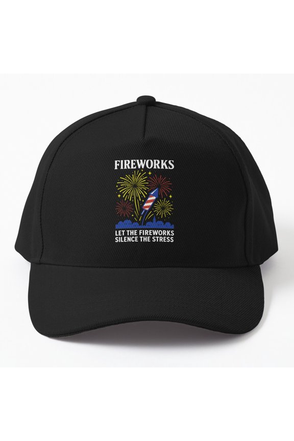 Let the Fireworks Baseball Hat, Fourth of July Celebration Statement Design, Classic Cap