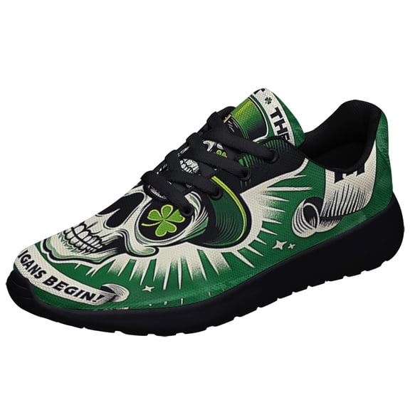 Let the Shenanigans Begin Skull Irish Shoes Sneakers Black Size 13