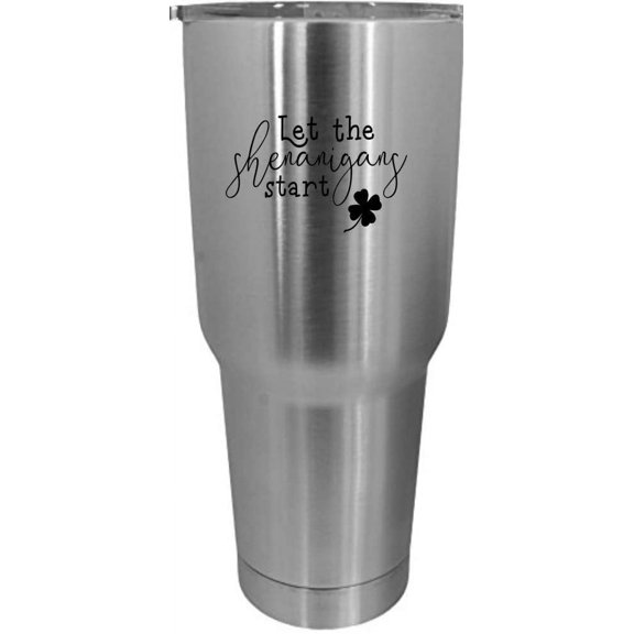 Let the Shenanigans Start St Patrick's Day Etched 30oz Stainless Steel Tumbler