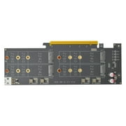 LetLinkSo M.2 PCIe adapter x16 Gen5 for 4 Ports M2 SSDs, PCIe M.2 Expansion Card for 4 M.2 2280 2260 2242 NVMe SSDs M key