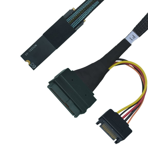 LetLinkSo PCIe 4.0 M.2 to U.2 Adapter, M.2 to SFF-8639 U.2 NVMe SSD Cable with 15Pin Power, 1.6ft (50cm)
