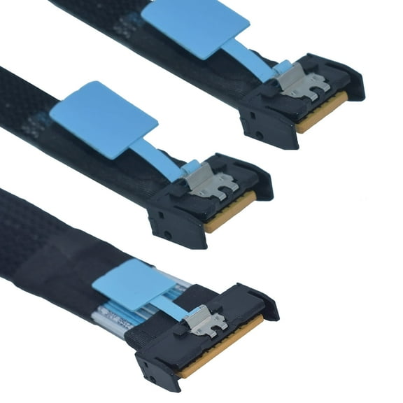 LetLinkSo PCIe 5.0 MCIO x8 to 2 MCIO x4 Cable, 8i to 4i Male Straight, 1.6ft (50cm)