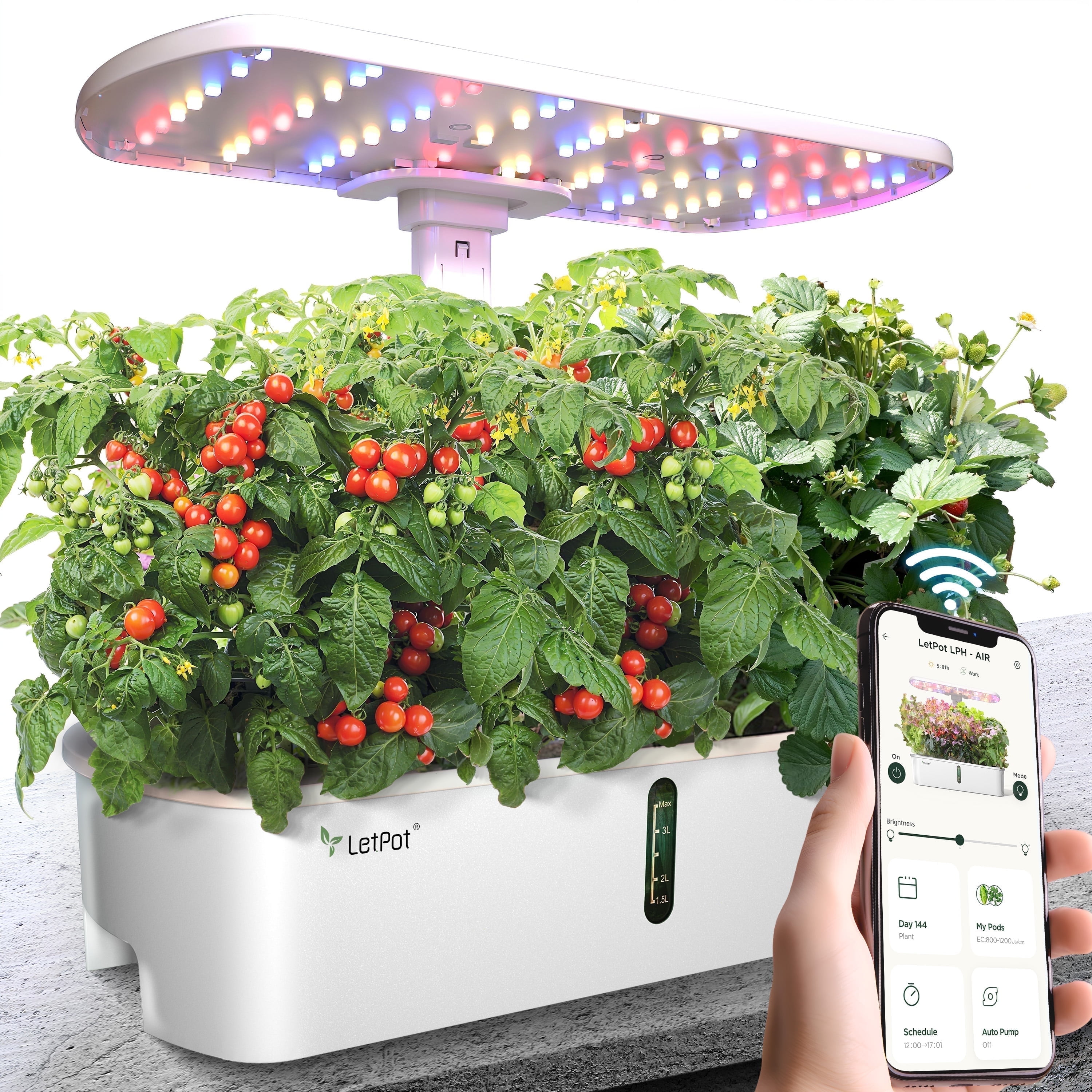 LetPot Air 10 Pods Hydroponics Growing System Kits, Smart Indoor Garden, White 3.5lb