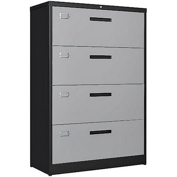 Letaya Lockable Lateral Metal Filing Cabinet - Organization Storage Cabinets for Home Office - Hanging Letter Legal F4 A4 Size