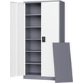 thumbnail image 1 of Letaya Metal Garage Storage Cabinets with Lock Door and Adjustable Shelves, Steel Tool Cabinets for Home,Office,Warehouse Organisieren (White, 75" H), 1 of 17