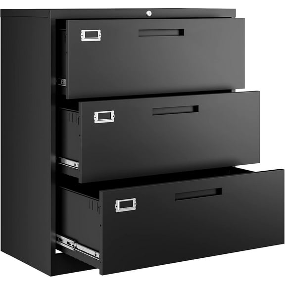 Letaya Metal Lateral Filing Cabinets for Home Office Organization, File Cabinets with Lock for Hanging Storage Letter/Legal/F4/A4, Assembly Required