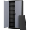 thumbnail image 1 of Letaya Metal Storage Cabinet with Lock Door and 5 Shelves,6 Tier Steel Garage Tool Cabinet for Home Office Utility Room 72" H X 36" W X18 D (Black Gray), 1 of 8