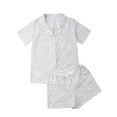 thumbnail image 1 of Dewadbow Women Sleepwear Cute Cotton Pajamas Set Short Sleeve Nightgown Summer, 1 of 6