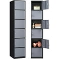 thumbnail image 1 of Letaya Metal Storage Locker for Employees,6 Door Lockable Steel Organizer Cabinet for Work,School,Gym,Home,Office,Staff,Kid Room (6 Door-Black Gray), 1 of 13